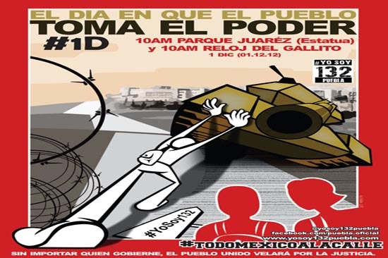 Protesta de #YoSoy132 contra EPN saldrá del Reloj del Gallito