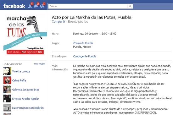 La Marcha de las Putas en Puebla