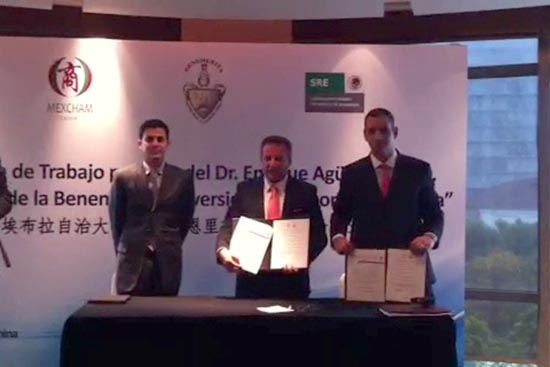 BUAP signó convenio de colaboración con la Cámara de Comercio México-China