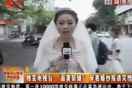 Reportera china suspendió su boda para informar sobre terremoto