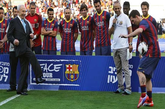 Presidente de Israel y su balonazo a Messi