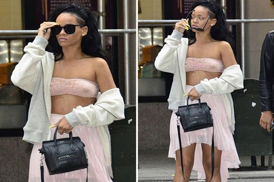Rihanna pasea con poca ropa en Nueva York