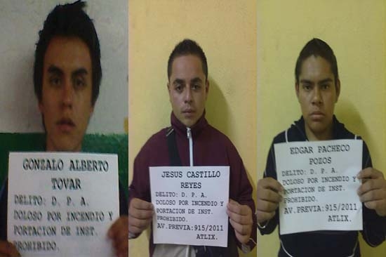 5 jóvenes detenidos por lanzar bombas molotov en prepa BUAP de Atlixco