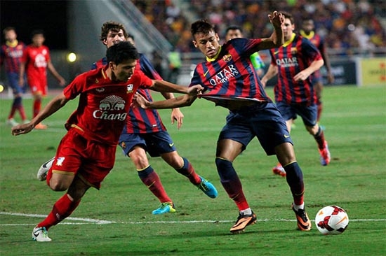 Neymar Jr anotó en goleada culé 7-1 ante Tailandia