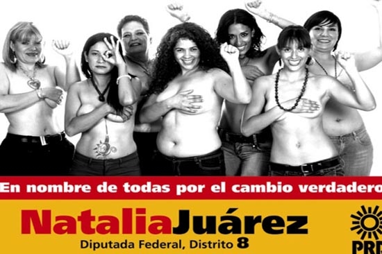 Candidata del PRD pide voto al desnudo