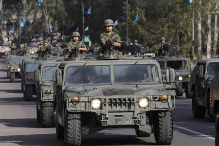Ejército realiza primera pase de revista para el desfile del 5 de mayo