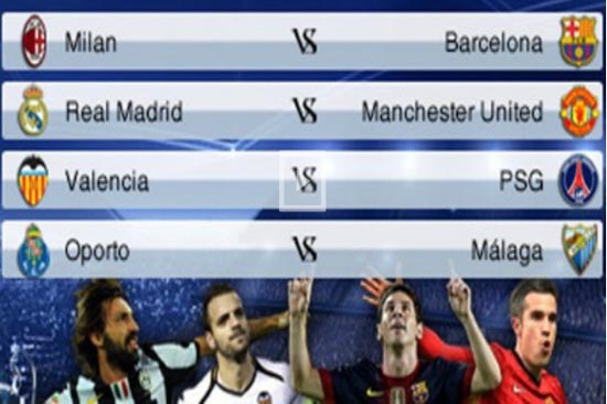 Madrid vs United y Barcelona vs Milán, en octavos de final de la Champions