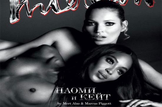 Kate Moss y Naomi Campbell se desnudan para revista en Europa