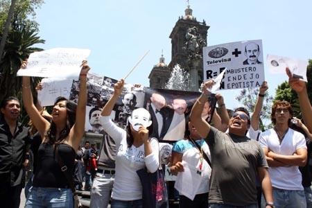 En Puebla hubo marcha Anti Peña Nieto