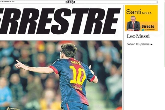 Messi, periódico catalán no tiene palabras para describirlo