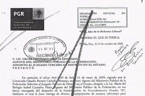 SIEDO investiga a delegada de la PGR en Puebla