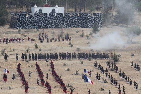 Ejército mexicano ensaya representación de la Batalla del 5 de mayo