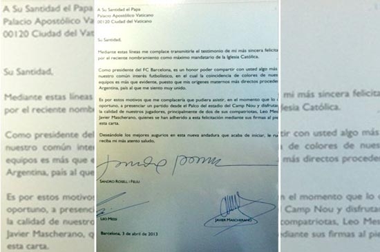 Messi invitó al Papa Francisco al Nou Camp