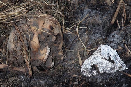 Macabro hallazgo de osamenta en Huejotzingo