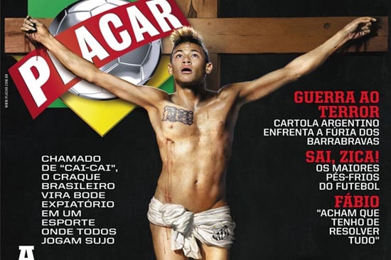 Neymar apareció crucificado en revista
