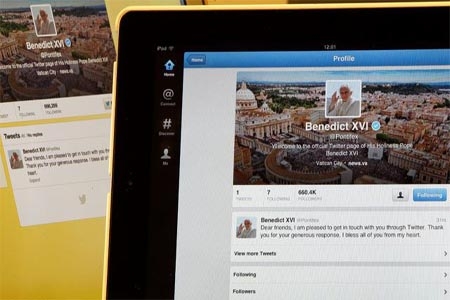 Benedicto XVI escribió su primer mensaje en Twitter