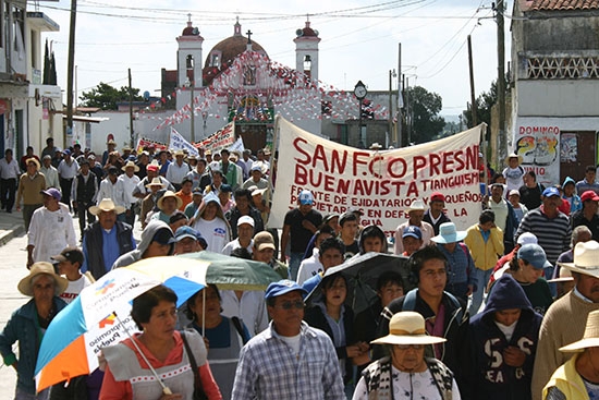 Ejidatarios de San Andrés Calpan protestan contra gaseoducto en Puebla