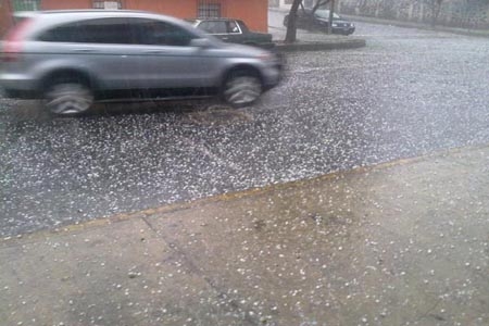 Fuerte granizada provoca caída de árboles e inundaciones en Puebla