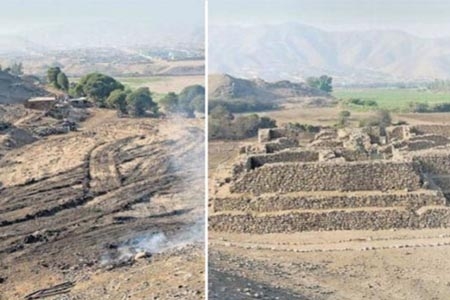 Derriban y prenden fuego a pirámide en Perú
