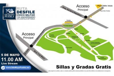 No tendrán costo las sillas para el desfile del 5 de mayo; el gobierno las pagará