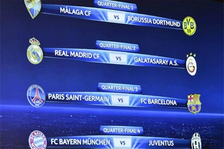 Barcelona-Paris SG y Madrid-Galatasaray en semifinales de Champions