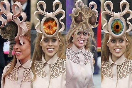 La princesa Beatriz y su exótico su sombrero