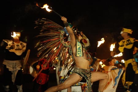 Ritual de Quetzalcóatl para recibir la primavera en la pirámide de Cholula