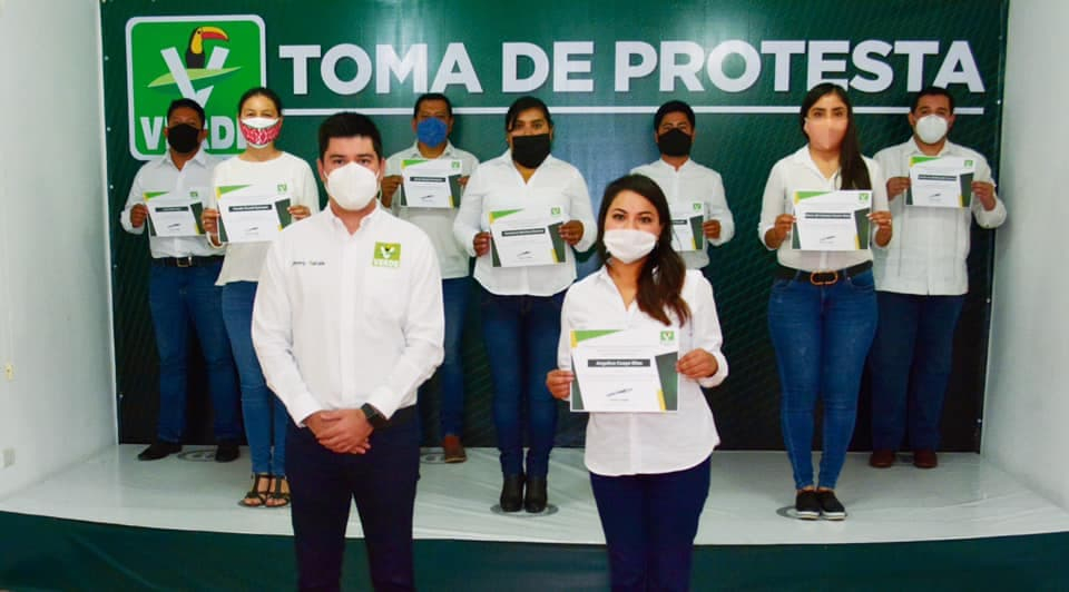 Karina Pérez toma el control del PVEM en San Andrés, impone a su sobrina en la dirigencia