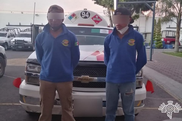 Pareja de huachigaseros fue capturada en Puebla