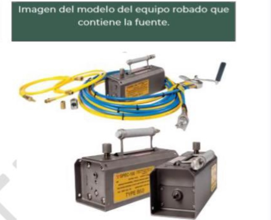 Emiten alerta en Puebla por robo de fuente radiactiva