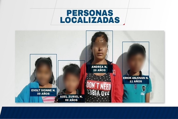 Aparece mujer y sus tres hijos reportados como desaparecidos; huyó de violencia familiar