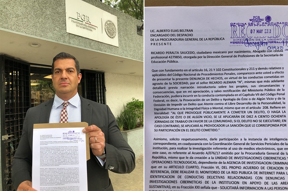 Denuncian a Ricardo Alemán por apología de homicidio