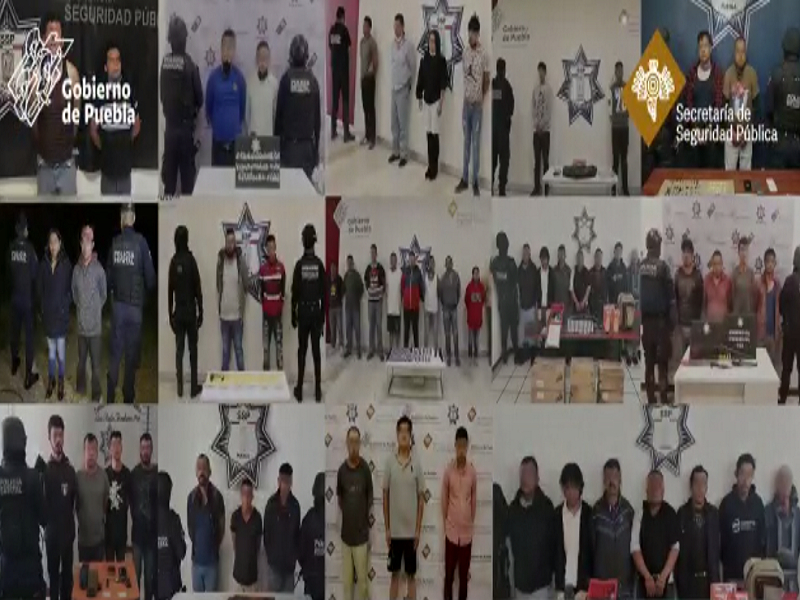 SSP Puebla desarticula 124 bandas y detiene más de dos mil delincuentes en siete meses