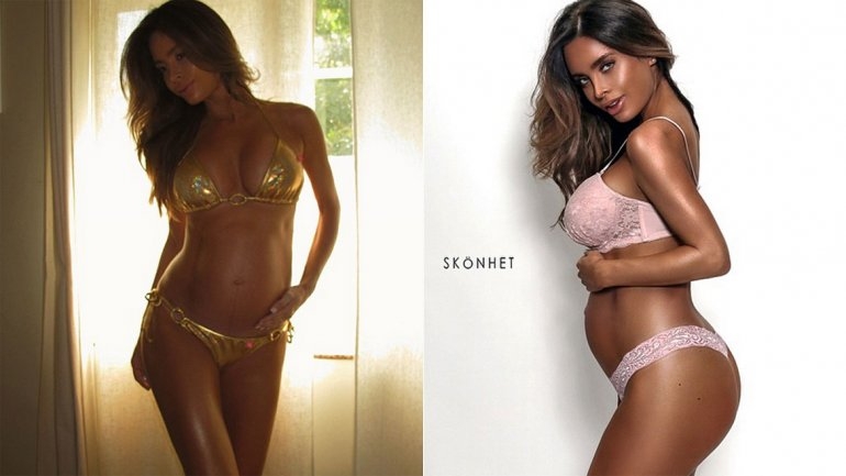 FOTOS: Sarah Stage, modelo embarazada presume no tener panza