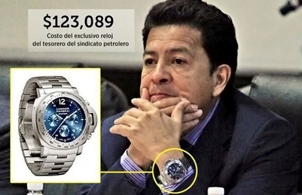 Diputado y tesorero de Pemex usa reloj de de 123 mil 89 pesos