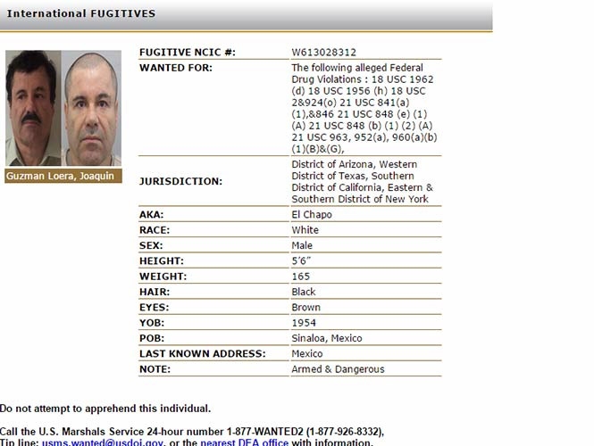 El Chapo regresa a la lista de los más buscados de la DEA