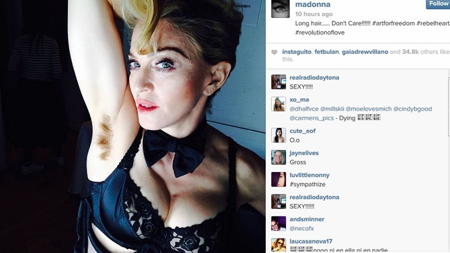 Madonna presume axila en selfie