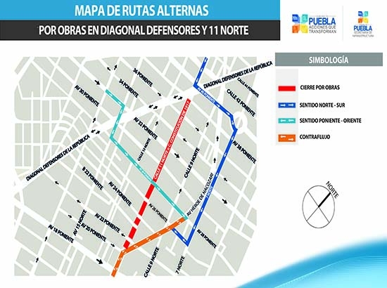 Cierran la 11 norte por trabajos de línea 2 de RUTA; aquí vías alternas