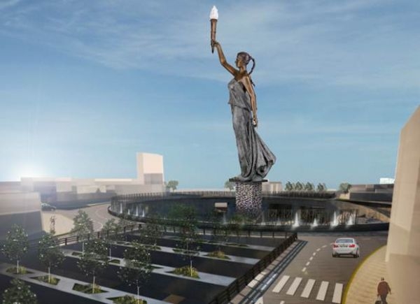 “La Victoria”, estatua gigante de bronce, se esculpe en Puebla