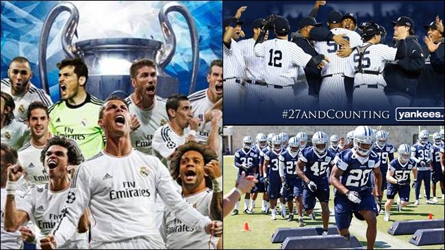 Real Madrid, Yanquees y Dallas Cowboys, los equipos millonarios del orbe