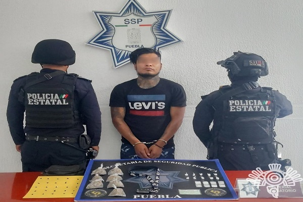 Policía Estatal captura a “El Rex” distribuidor de marihuana en colonias del sur de Puebla