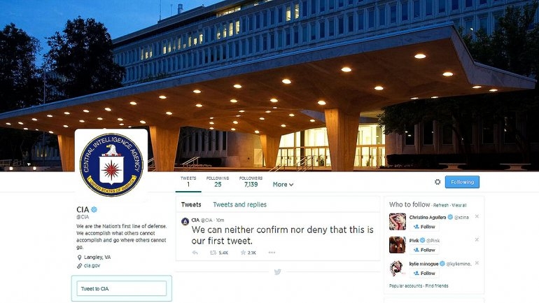 CIA estrenó cuenta de Twitter y Facebook