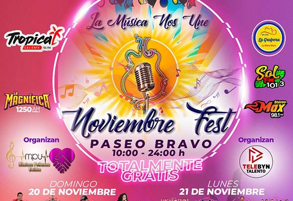Este es el cartel del Noviembre Fest en el Paseo Bravo de Puebla