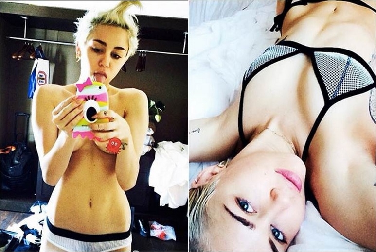 Miley Cyrus compartió sensuales fotos en internet
