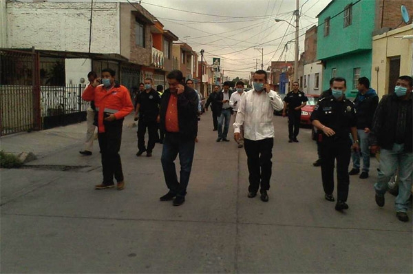 Fuga de amoniaco obliga desalojo de casas y oficinas en SLP