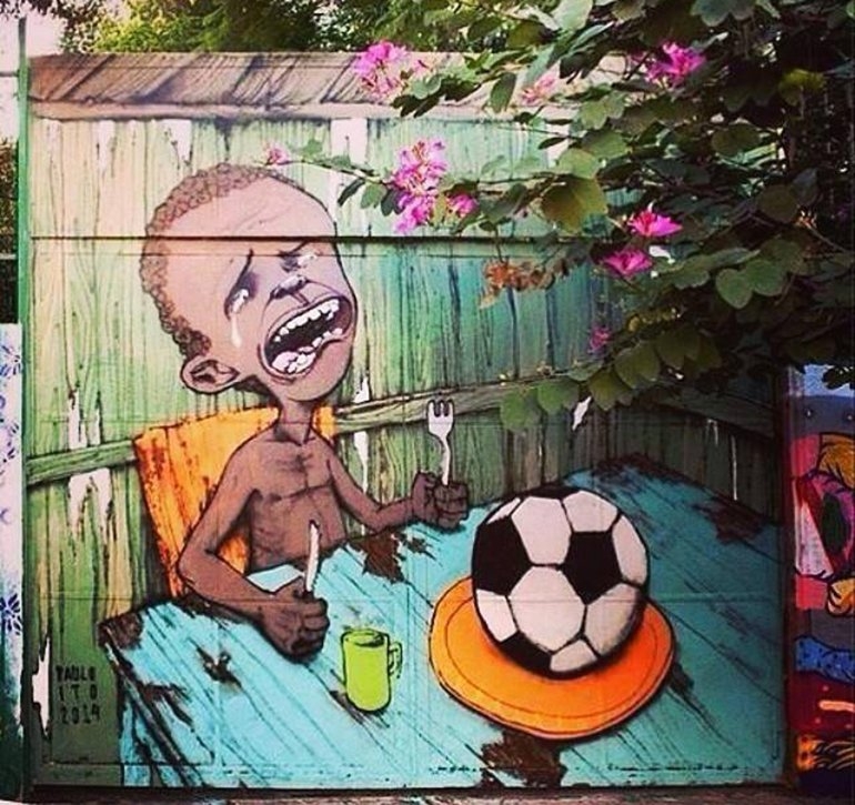 Brasil 2014: Aparece polémico mural contra el mundial