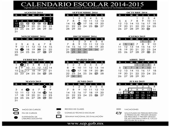 Este es el calendario escolar 2014-2015; conoce los días de asueto