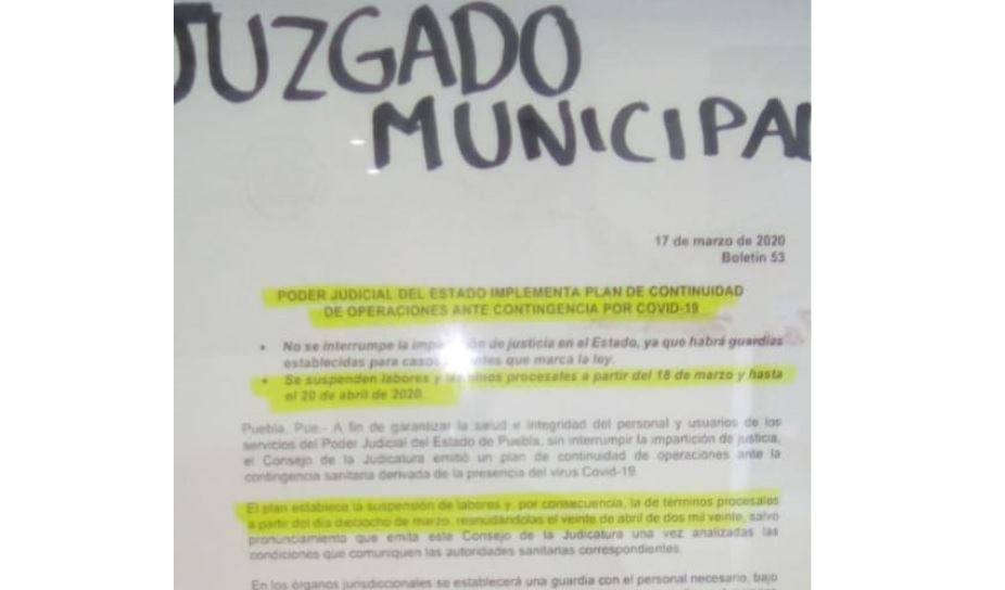 Juez de San Andrés Cholula mantiene labores pese a suspensión decretada por el Poder Judicial