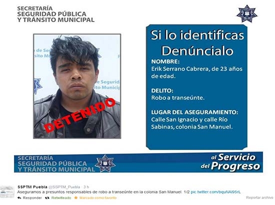 Proyecto “Yo Sí Denuncio” logra captura de dos asaltantes de transeúntes