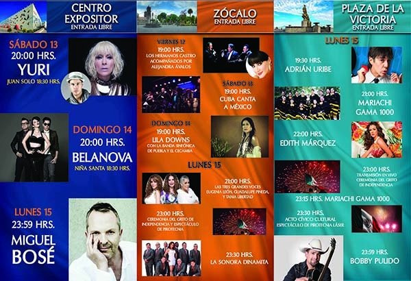 Arrancan Fiestas Patrias en Puebla, con eventos gratuitos de talla internacional